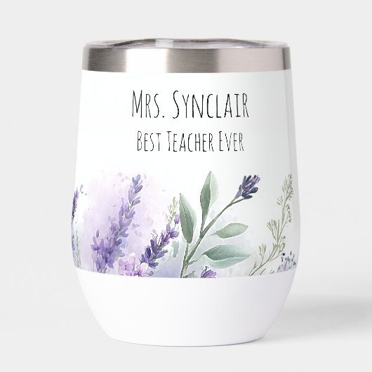 Personalized Lavender Flowers Teacher Appreciation (背面)