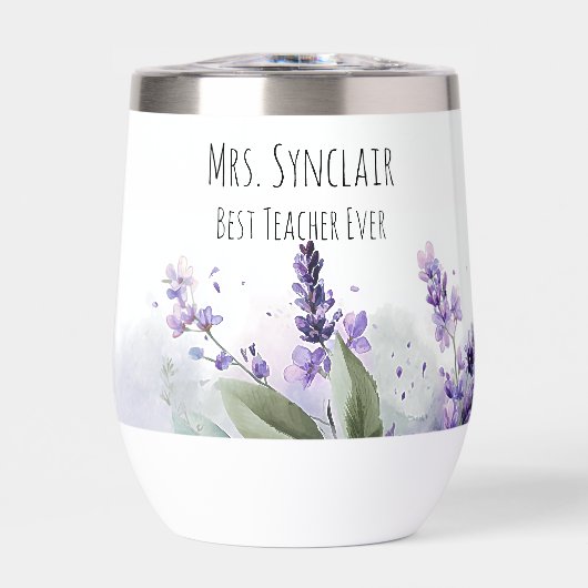 Personalized Lavender Flowers Teacher Appreciation (正面)