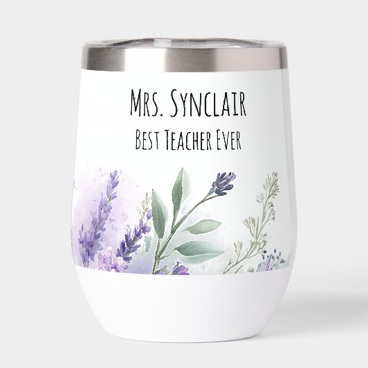 Personalized Lavender Flowers Teacher Appreciation (背面)