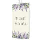 Personalized Lavender Flowers Teacher Appreciation カーエアーフレッシュナー (左)