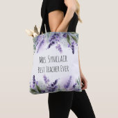Personalized Lavender Flowers Teacher Appreciation トートバッグ (クローズアップ)