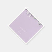 Personalized Lavender Foliage Wedding Cocktail スタンダードカクテルナプキン (角)