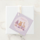 Personalized Lavender Gingham 1st Birthday フェイバータグ (インサイチュ)