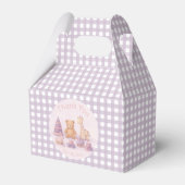 Personalized Lavender Gingham 1st Birthday  フェイバーボックス (正面サイド)