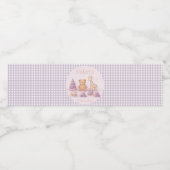Personalized Lavender Gingham 1st Birthday ペットボトルラベル (シングルラベル)