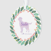 Personalized Lavender Labrador Retriever Christmas オーナメント (正面)