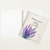 Personalized Lavender Planner Weekly Floral プランナー手帳 (ディスプレー)
