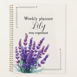 Personalized Lavender Planner Weekly Floral プランナー手帳