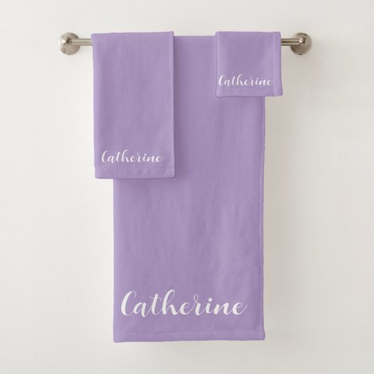 Personalized Lavender Towels Set with Name  バスタオルセット (インサイチュ)