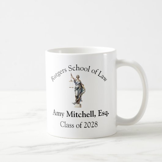 Personalized Law School/Lawyer Lady Justice コーヒーマグカップ (右)