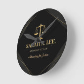 Personalized Lawyer Custom Name ラウンド壁時計 (傾斜)