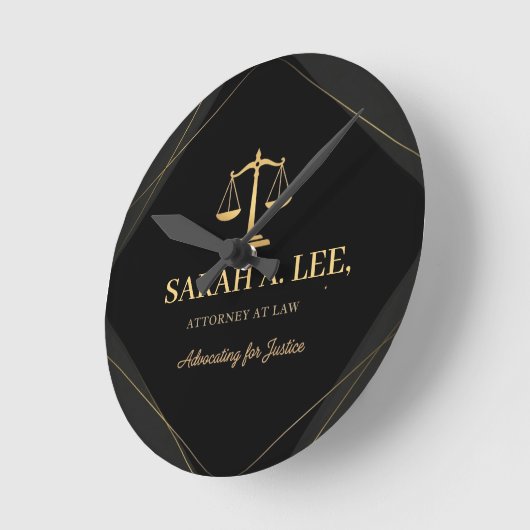 Personalized Lawyer Custom Name ラウンド壁時計 (傾斜)