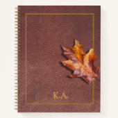 Personalized Leather Look Journal Gift for Writers ノートブック (正面)