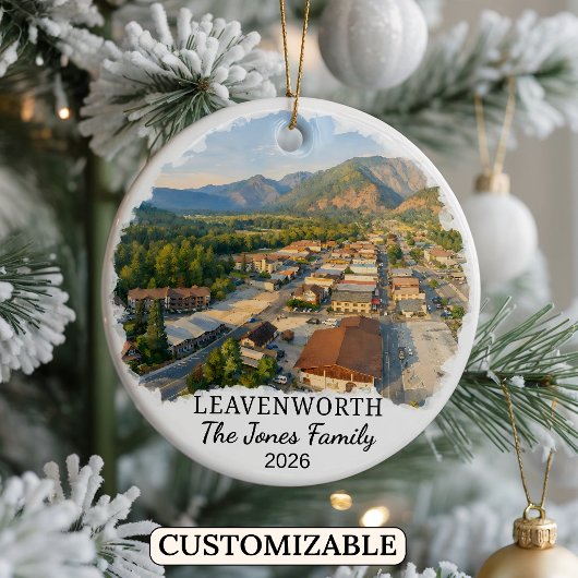 Personalized Leavenworth Ornament, Washington セラミックオーナメント