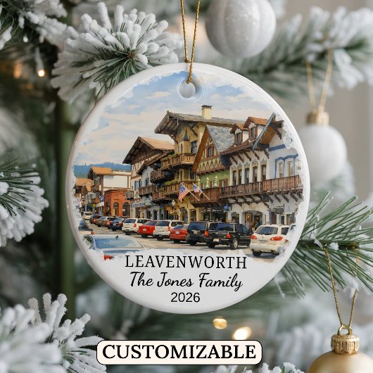 Personalized Leavenworth Ornament, Washington セラミックオーナメント