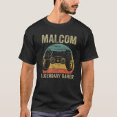 Personalized Legendary Gamer Malcom Name Video Gam Tシャツ (正面)