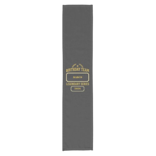 Personalized Legendary Series Gold  Birthday ショートテーブルランナー (正面)