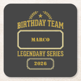 Personalized Legendary Series Gold  Birthday スクエアペーパーコースター
