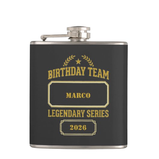 Personalized Legendary Series Gold  Birthday フラスク (正面)