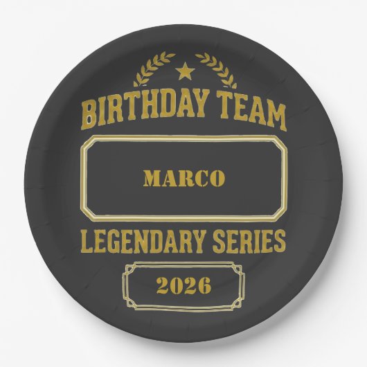 Personalized Legendary Series Gold  Birthday ペーパープレート (正面)