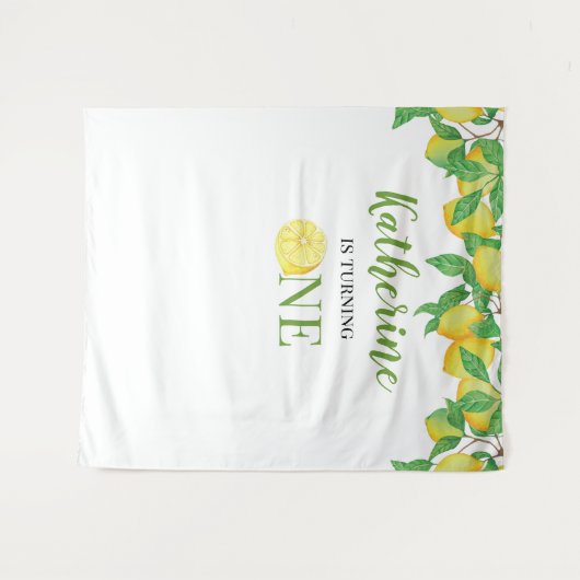 Personalized Lemon Birthday タペストリー (正面(横))