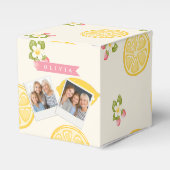 Personalized Lemon Floral Summer Custom Name フェイバーボックス (正面サイド)
