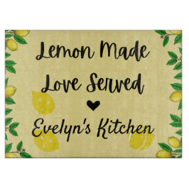 Personalized Lemon Glass Cutting Board カッティングボード