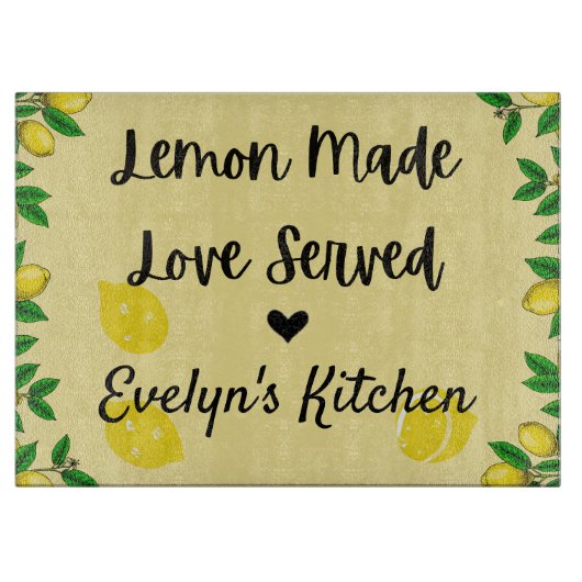 Personalized Lemon Glass Cutting Board カッティングボード (正面)