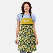 Personalized Lemon Kitchen Apron エプロン (着用した状態)