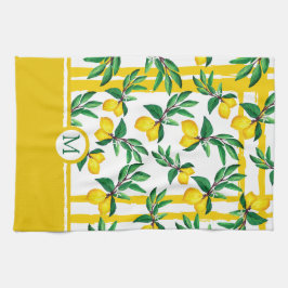 Personalized Lemon Leaf Monogram Kitchen Towels キッチンタオル