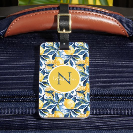 Personalized Lemon Luggage Tag  ラゲッジタグ (正面インサイチュ2)