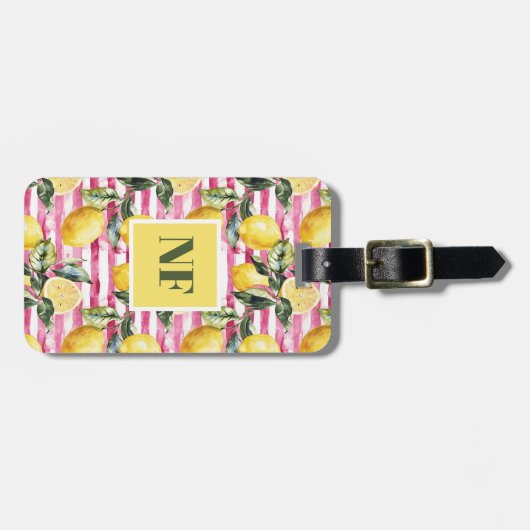 Personalized Lemon Pattern Luggage Tag  ラゲッジタグ (正面横)