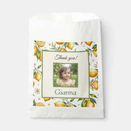 Personalized Lemon Photo Birthday Party Thank You フェイバーバッグ