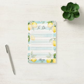 Personalized Lemon To-Do List Watercolor Notepad ポストイット