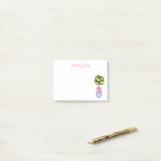 Personalized Lemon Topiary Tree ポストイット (デスク上)