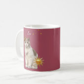 Personalized Leo Cat Mug with Name コーヒーマグカップ (正面左)