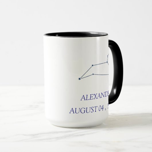 Personalized Leo Constellation Mug - Custom Star S マグカップ (正面右)