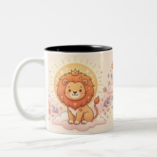 Personalized Leo Zodiac Photo Mug ツートーンマグカップ (左)