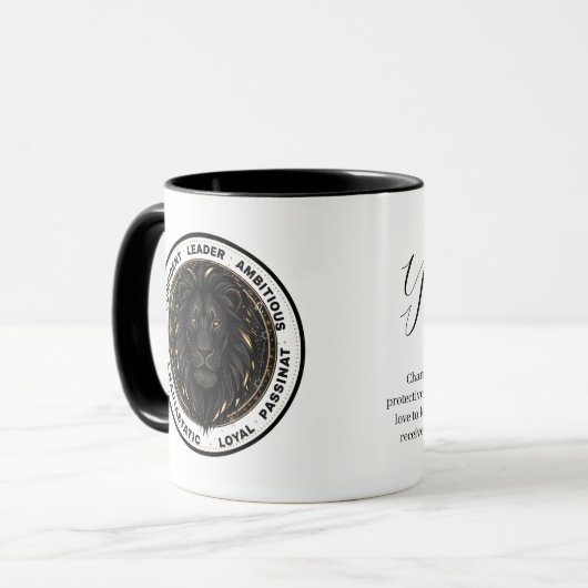 Personalized Leo Zodiac sign Name and traits マグカップ (正面左)