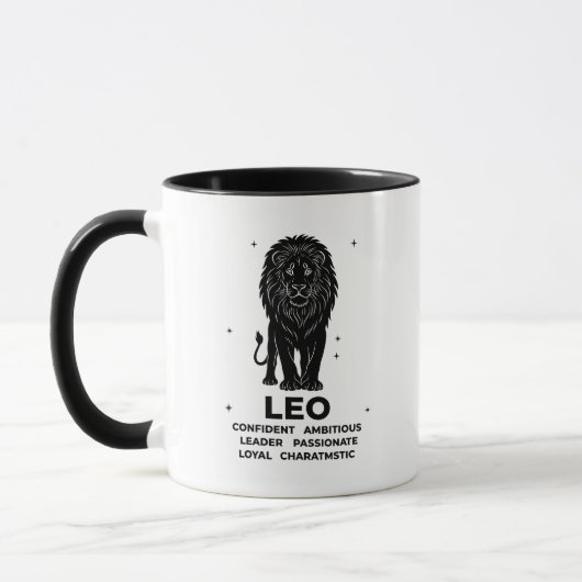 Personalized Leo Zodiac sign Name and traits マグカップ (左)