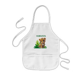 Personalized Leopard Kids Art Apron 子供用エプロン