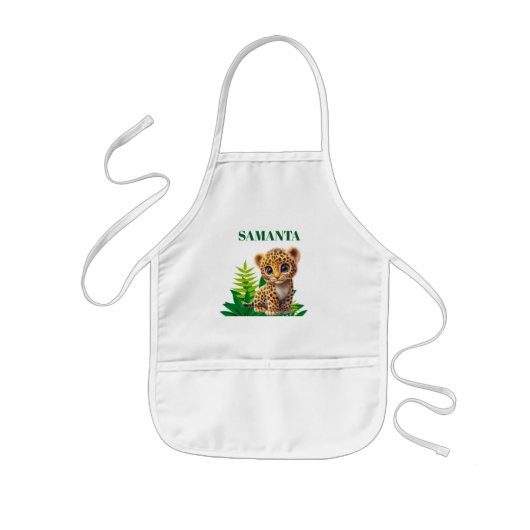 Personalized Leopard Kids Art Apron 子供用エプロン (正面)