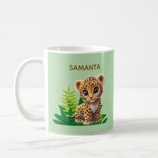 Personalized Leopard Mug  コーヒーマグカップ (左)