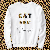 Personalized Leopard Stylish Wild Cat Girl White スウェットシャツ