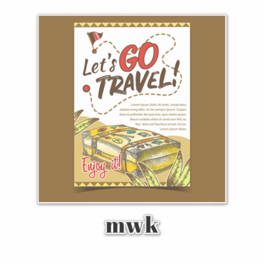 Personalized Let's Go Travel! シール (正面)