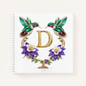 Personalized Letter B Wedding Planner Hummingbird  ノートブック (正面)