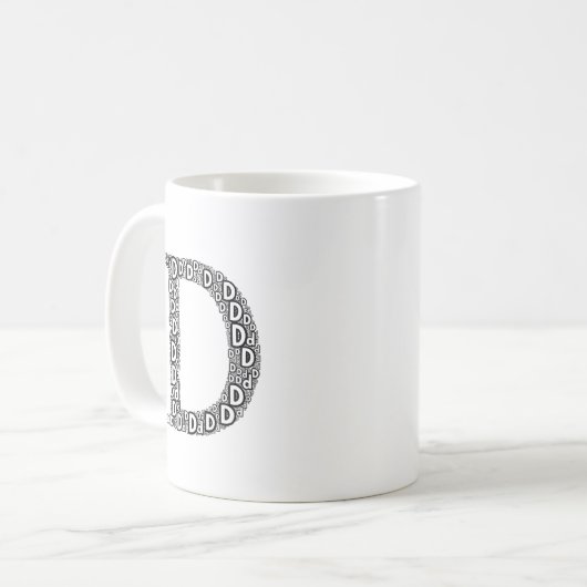 Personalized Letter D Coffee Mug Gift コーヒーマグカップ (正面左)