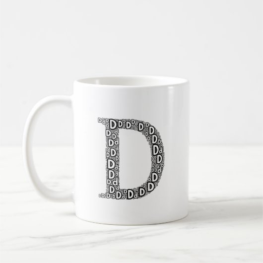 Personalized Letter D Coffee Mug Gift コーヒーマグカップ (左)