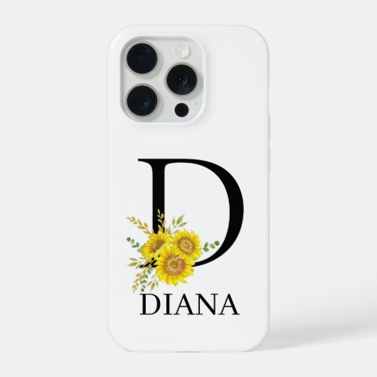 Personalized Letter D Sunflower Phone Case  iPhoneケース (裏面)