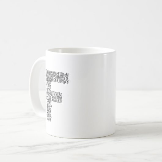 Personalized Letter F Coffee Mug Gift コーヒーマグカップ (正面左)